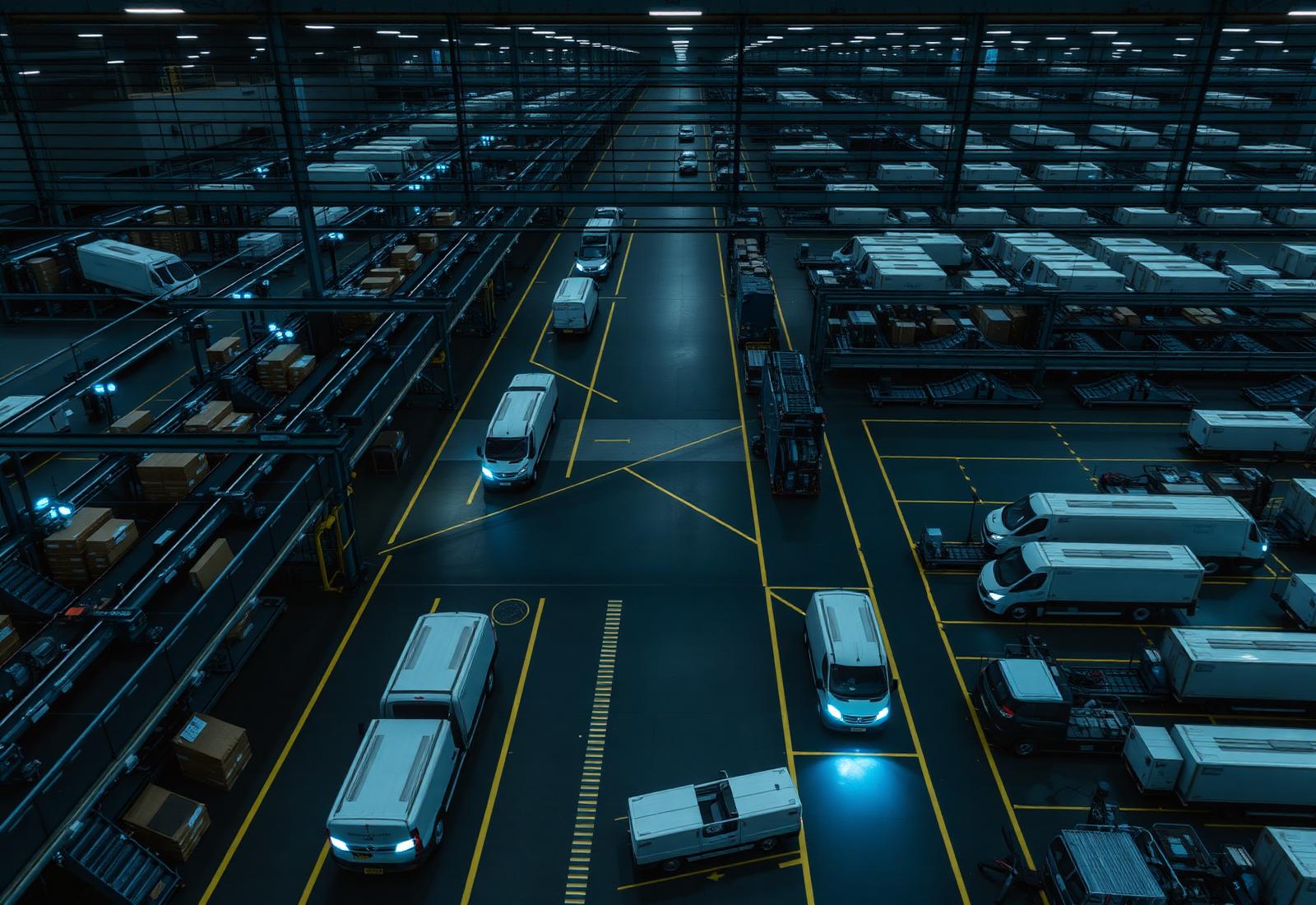 Modernes Paket-Umschlagzentrum mit Cross-Docking-Bereichen